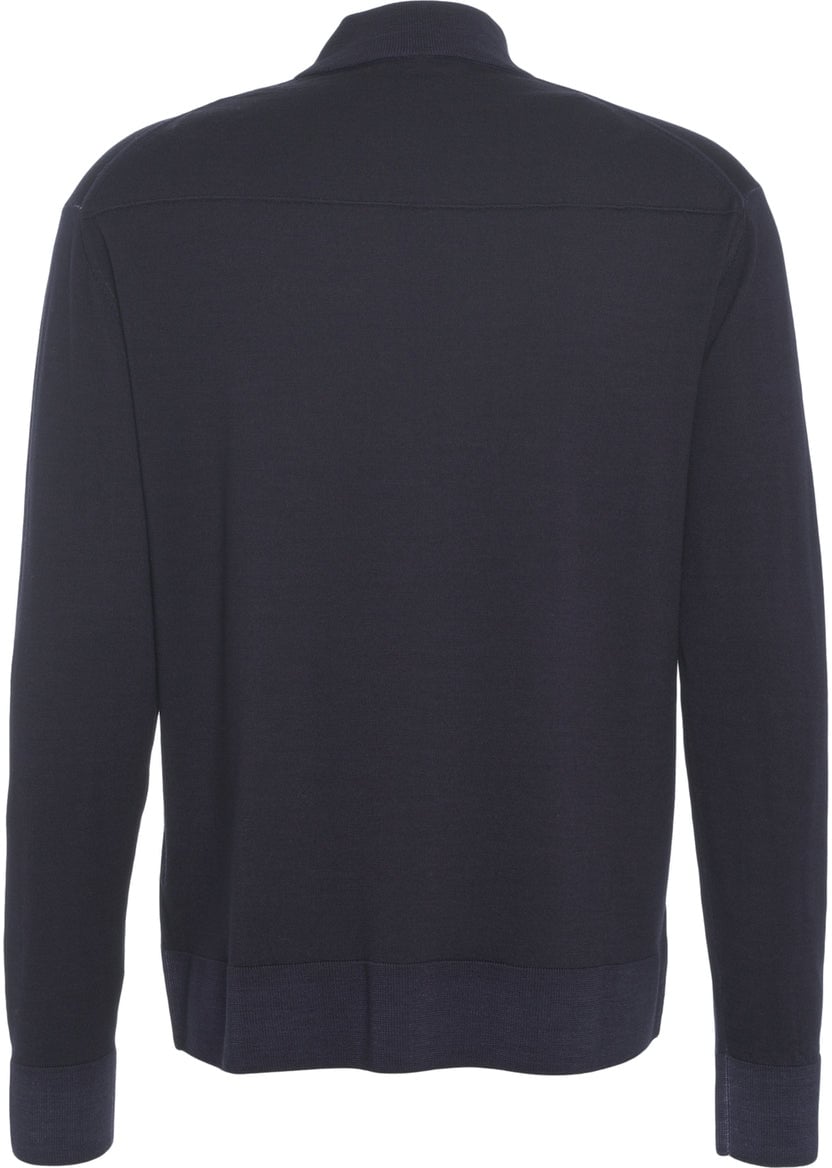 Paolo Pecora Pullover with stand-up collar Blauw