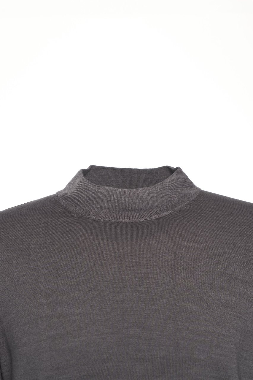 Paolo Pecora Pullover with stand-up collar Beige