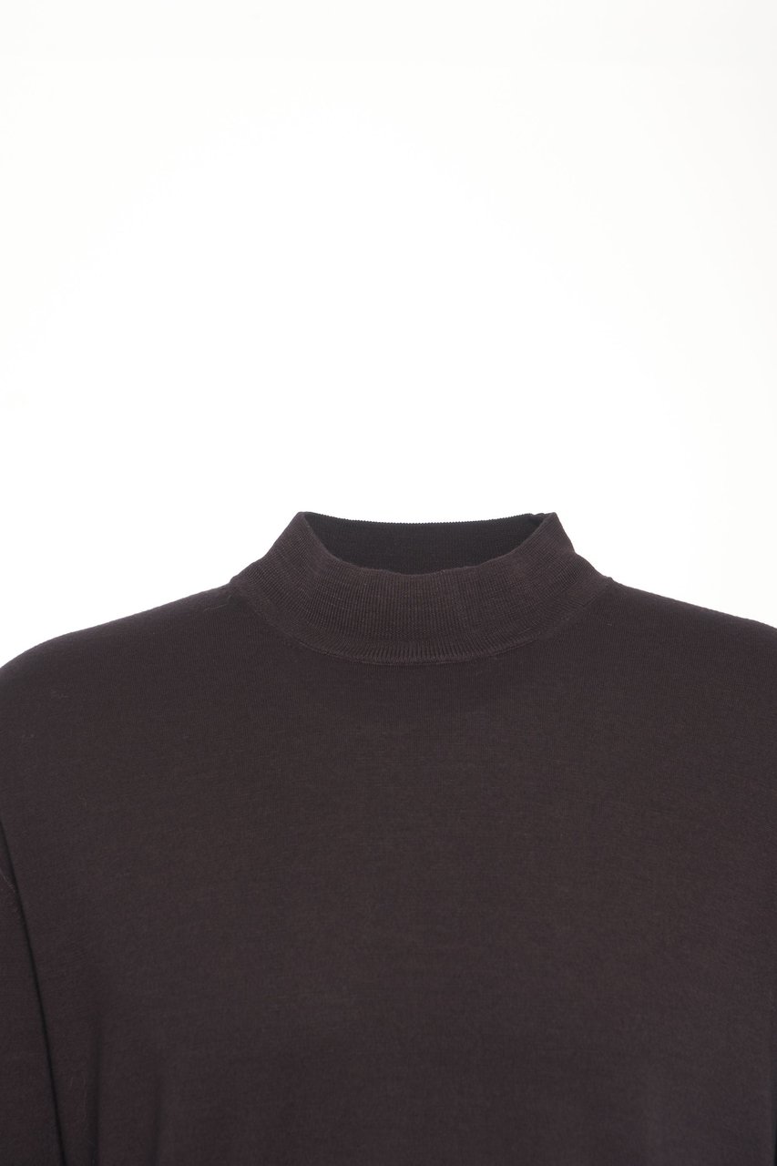 Paolo Pecora Pullover with stand-up collar Bruin
