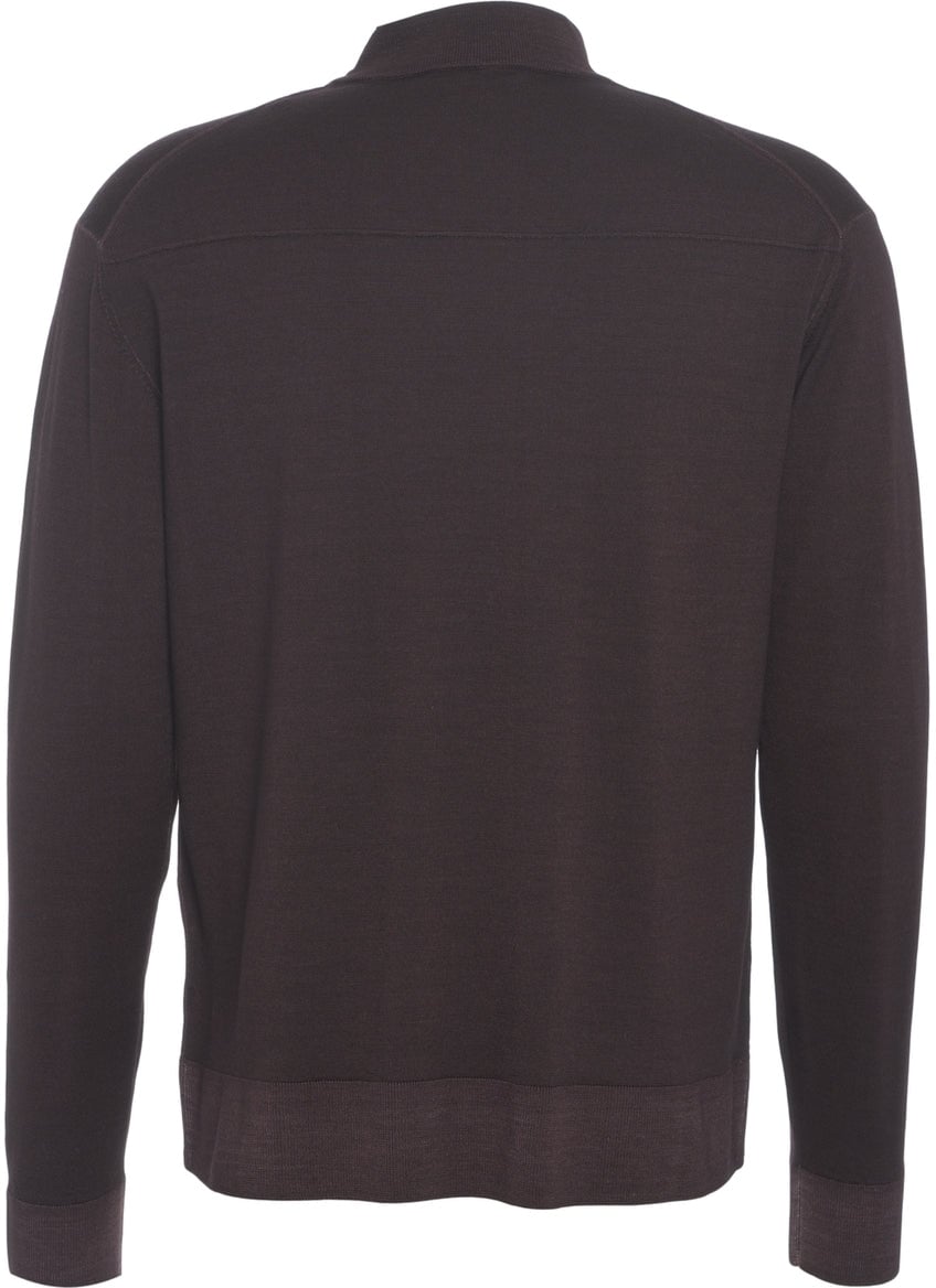 Paolo Pecora Pullover with stand-up collar Bruin