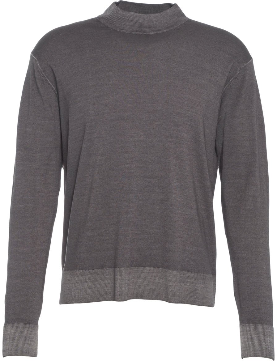 Paolo Pecora Pullover with stand-up collar Beige