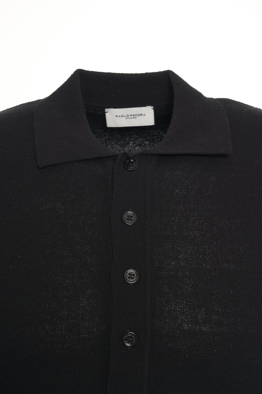 Paolo Pecora Knit polo shirt Zwart