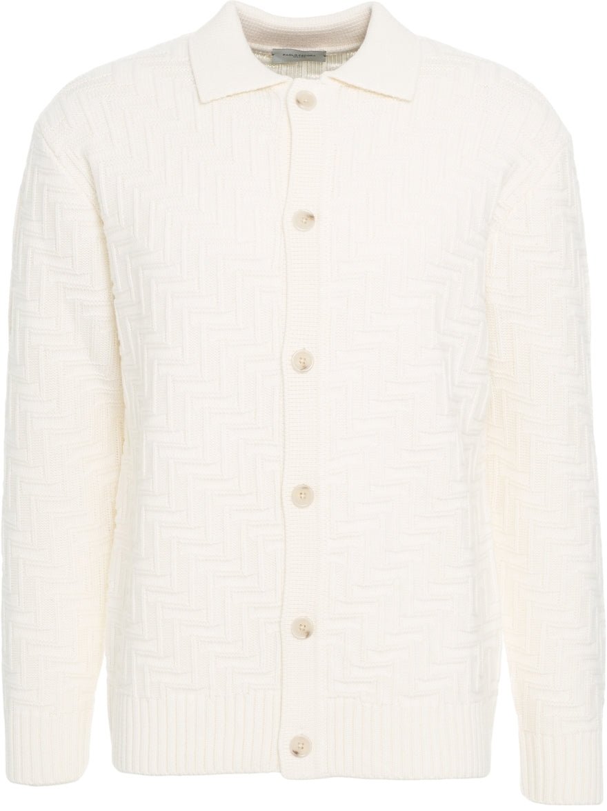 Paolo Pecora Virgin wool cardigan Wit