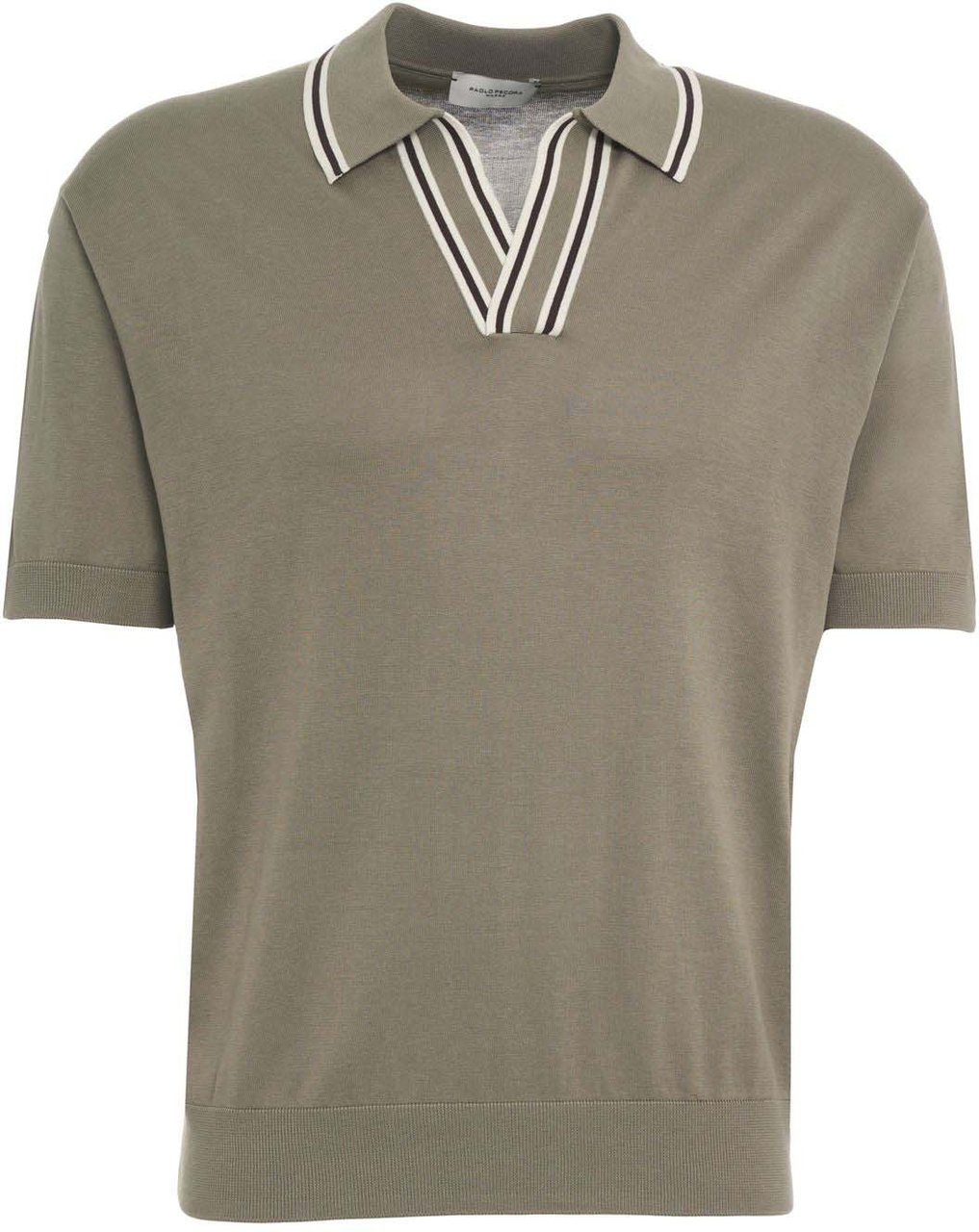 Paolo Pecora Silk blend polo skipper Groen
