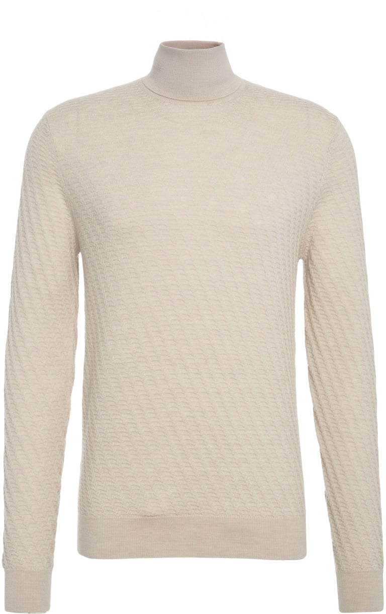 Paolo Pecora Virgin wool turtleneck sweater Beige