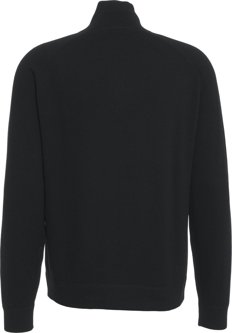 Paolo Pecora Mock neck sweater with zipper Zwart