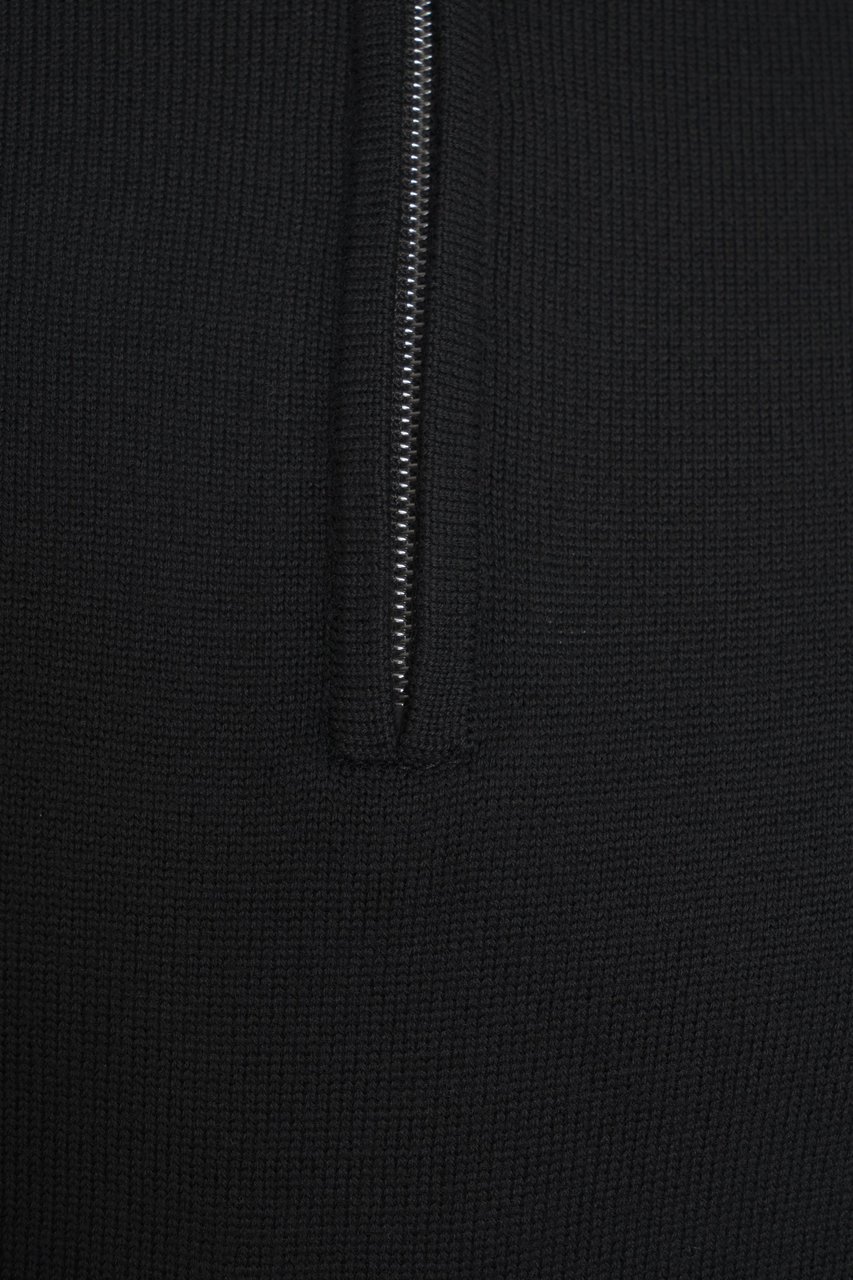 Paolo Pecora Mock neck sweater with zipper Zwart