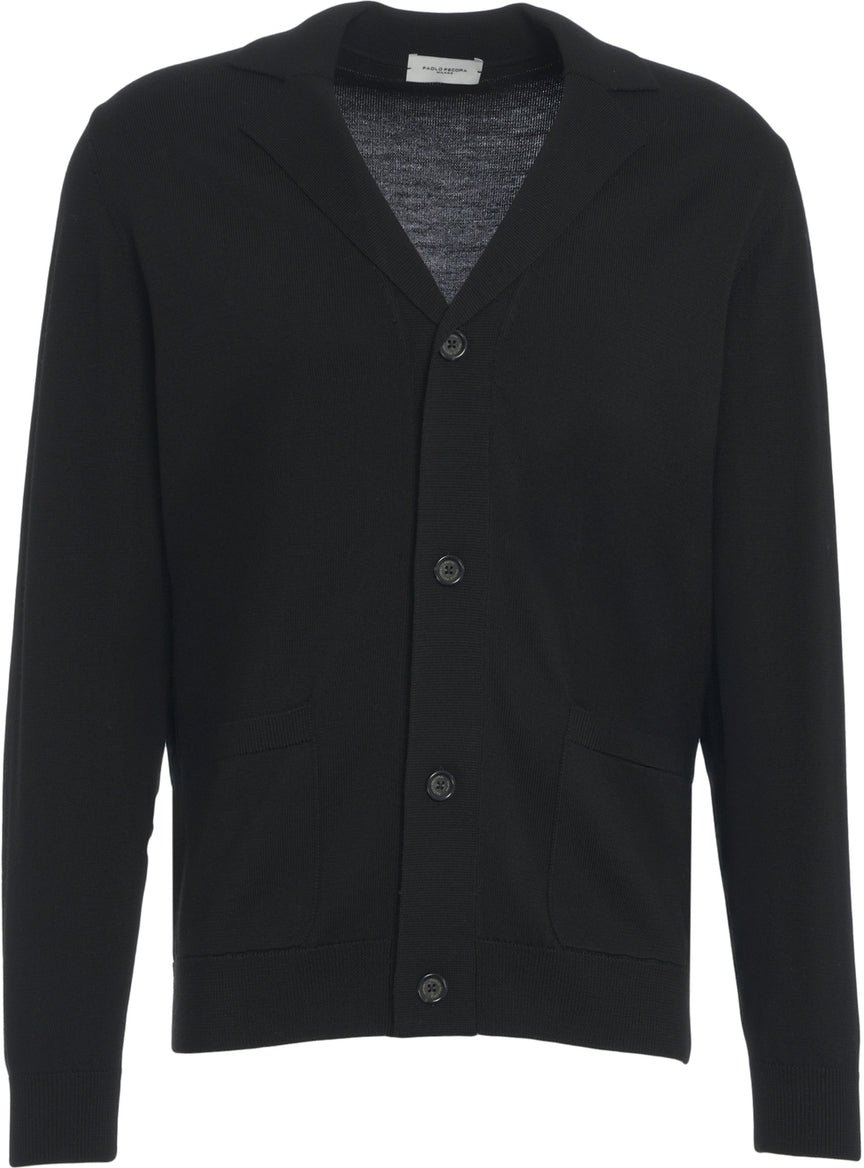 Paolo Pecora Wool cardigan Zwart