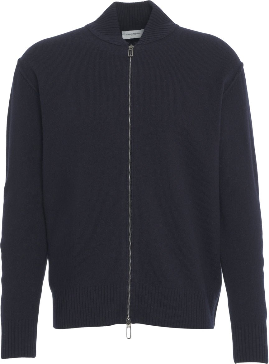 Paolo Pecora Cardigan with zipper Blauw