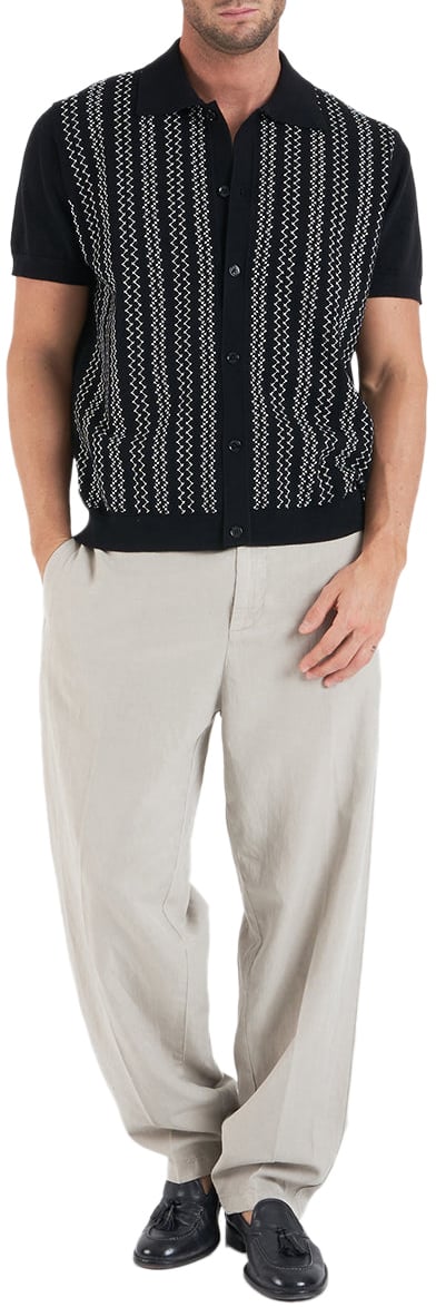 Paolo Pecora Knit polo with embroidery Zwart