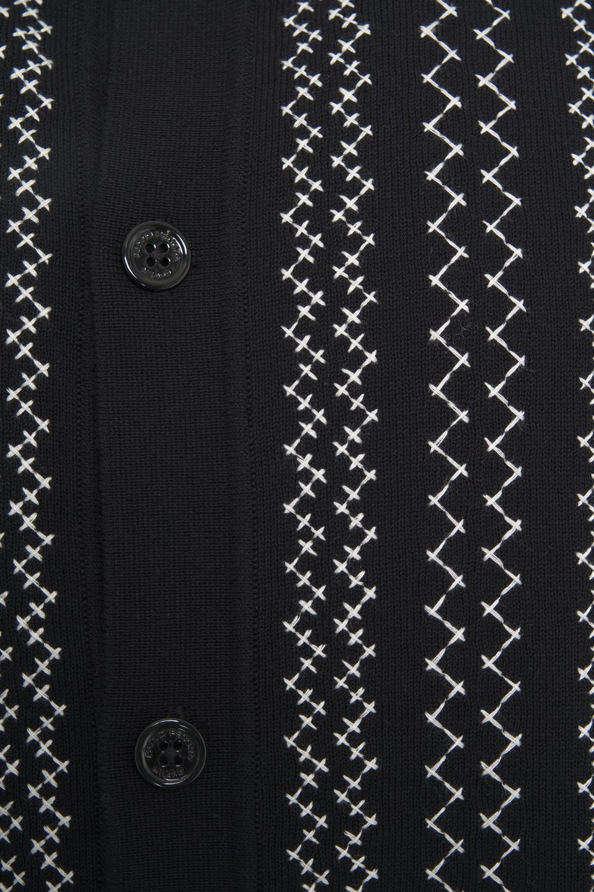 Paolo Pecora Knit polo with embroidery Zwart