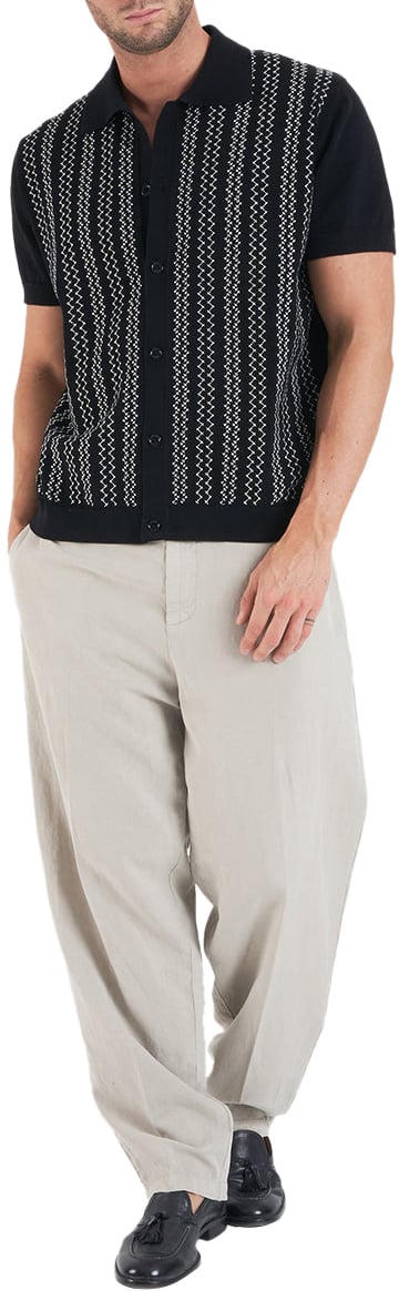 Paolo Pecora Knit polo with embroidery Zwart