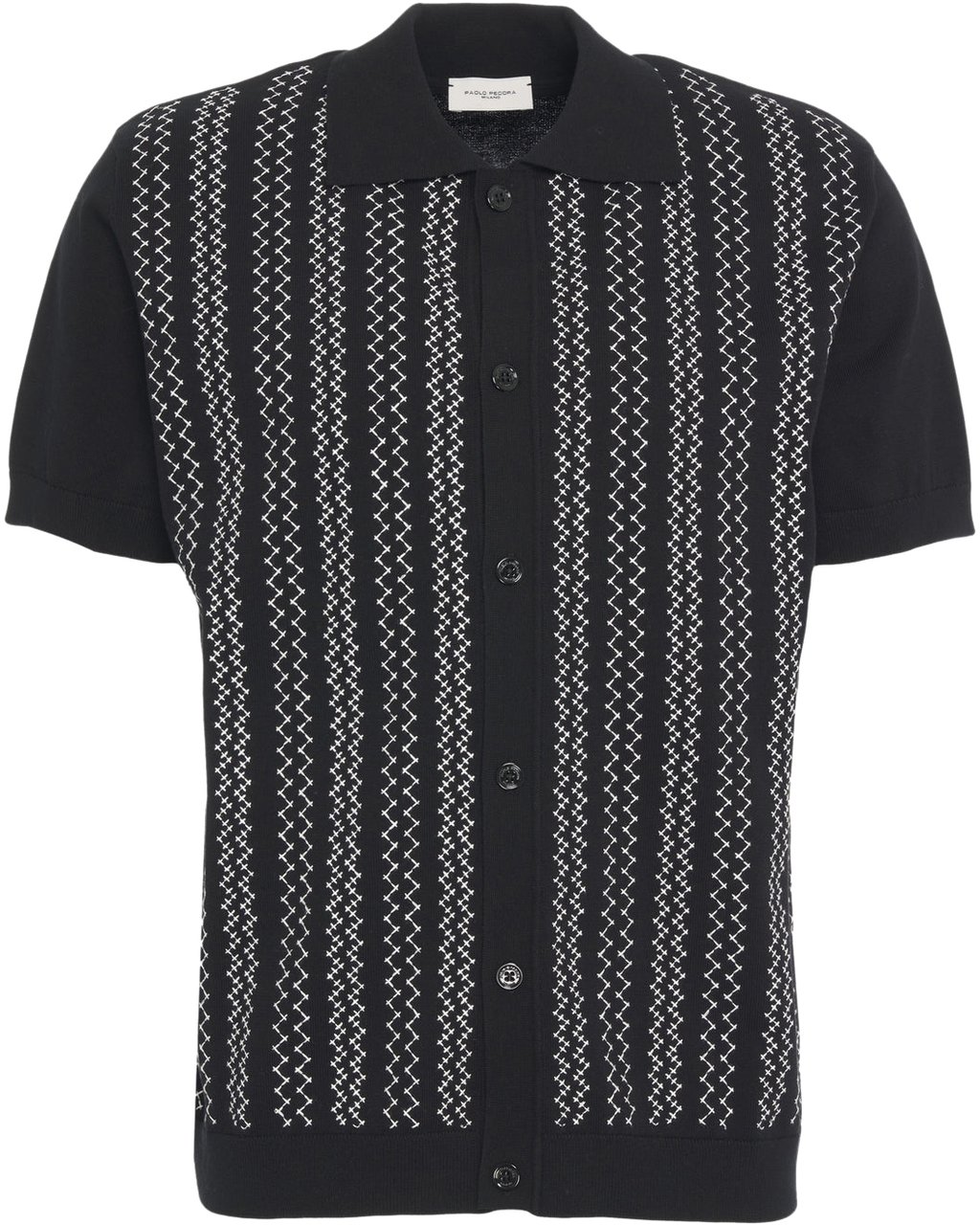 Paolo Pecora Knit polo with embroidery Zwart