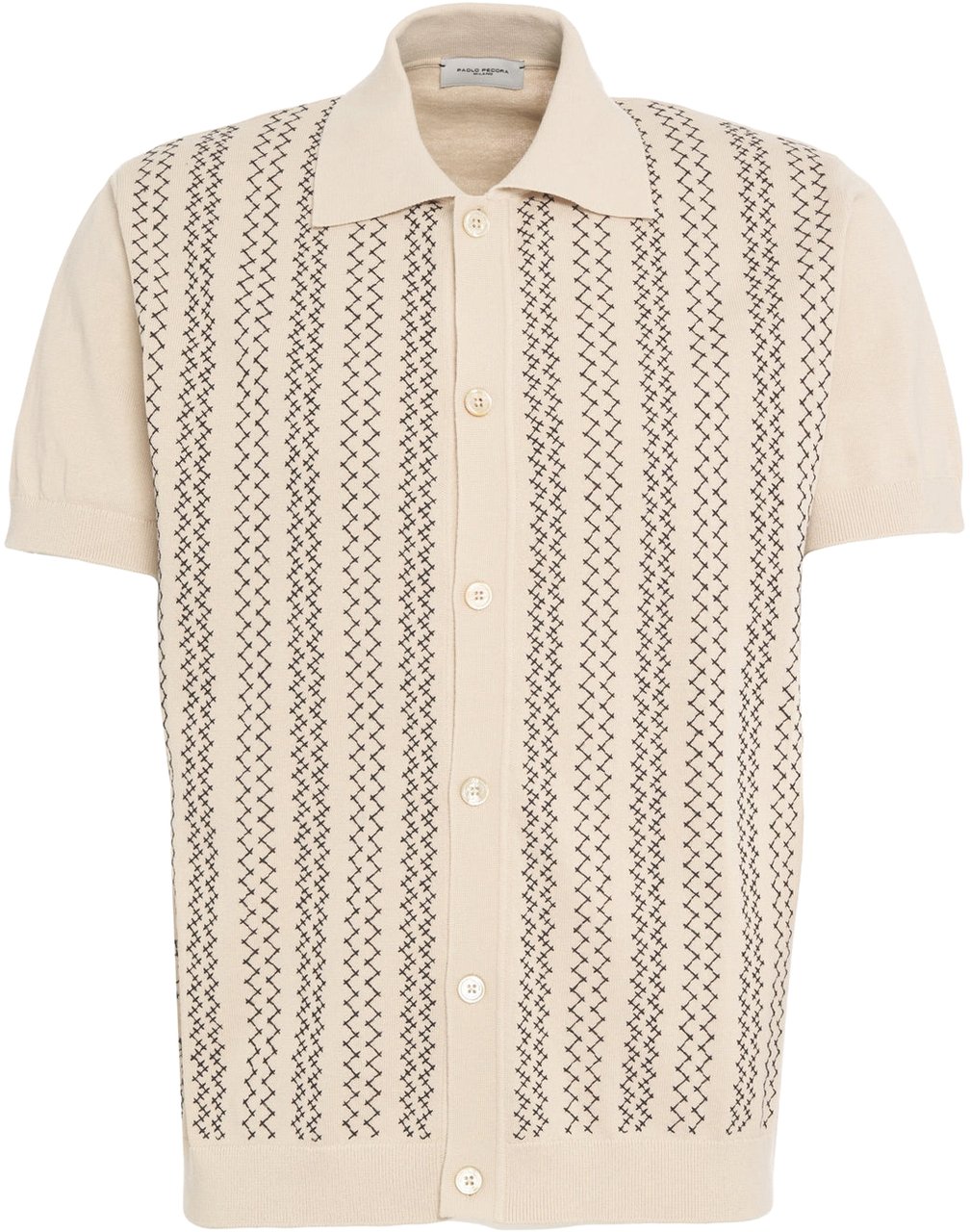 Paolo Pecora Knit polo with embroidery Beige