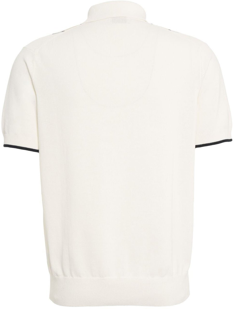 Paolo Pecora Knit polo shirt with argyle pattern Wit