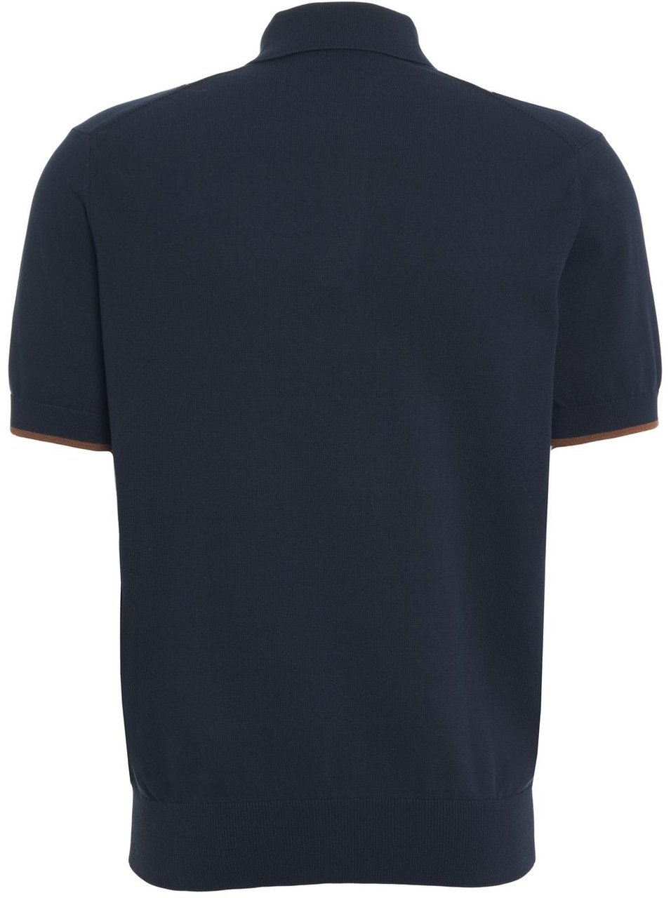 Paolo Pecora Knit polo shirt with argyle pattern Blauw