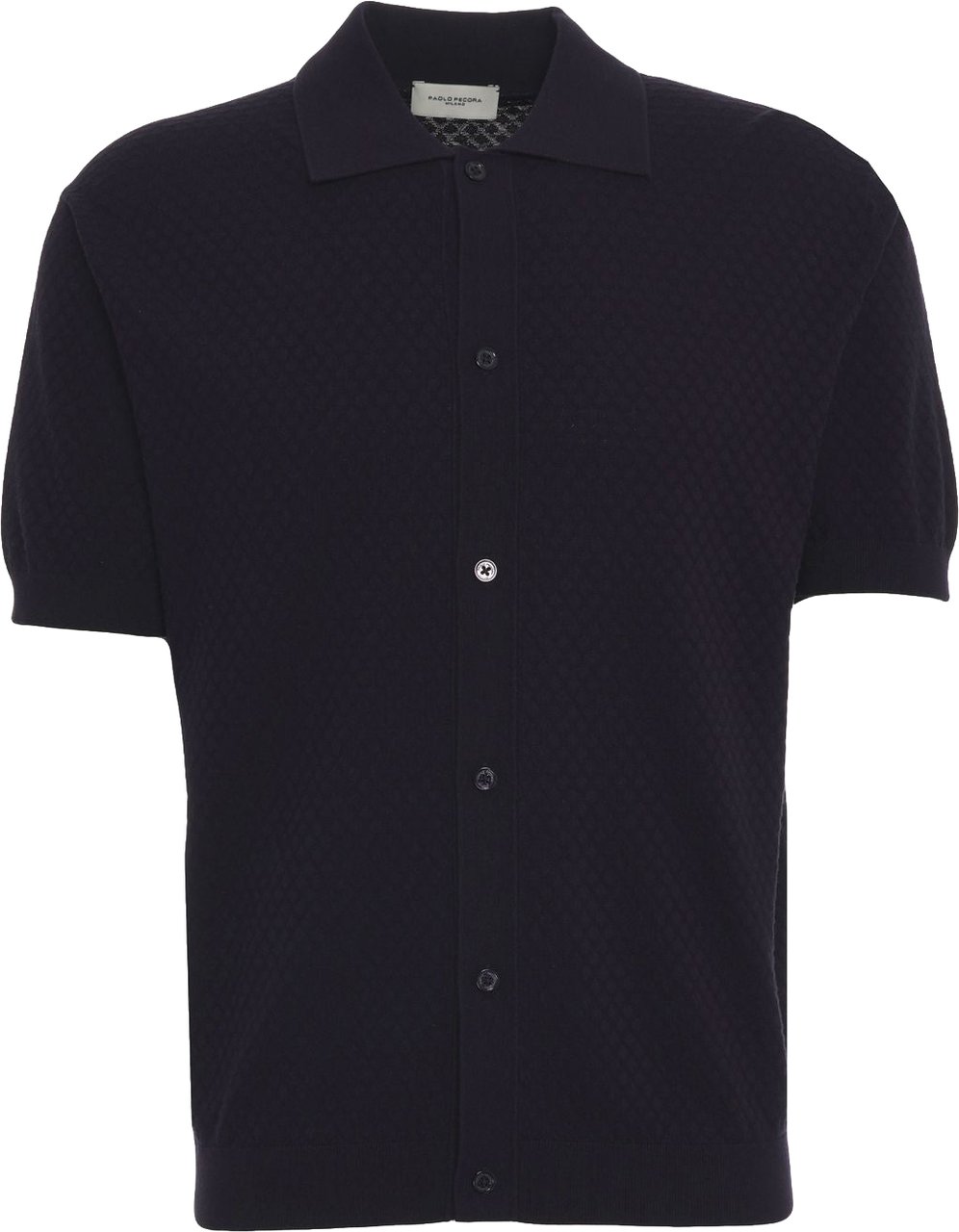 Paolo Pecora Cotton knit polo shirt Blauw
