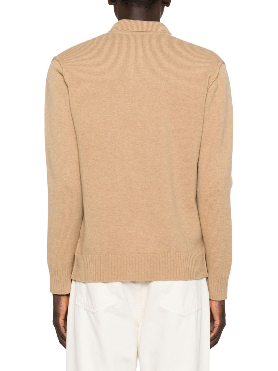 Paolo Pecora Beige Argyle Virgin Wool Polo Shirt Neutraal
