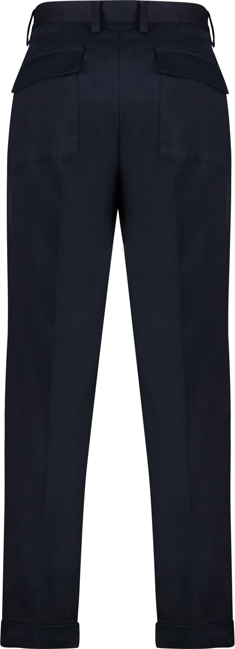 Paolo Pecora Cotton blend trousers Blauw