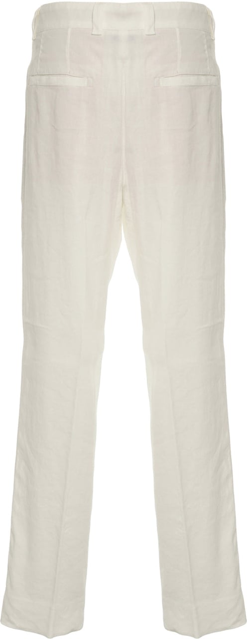 Paolo Pecora Linen blend chino pants Wit