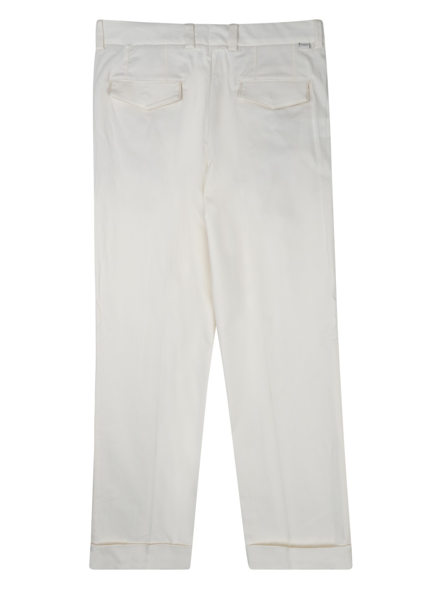 Paolo Pecora Cropped Tailored Trousers with Button Closure and Pocket Detailing Wit