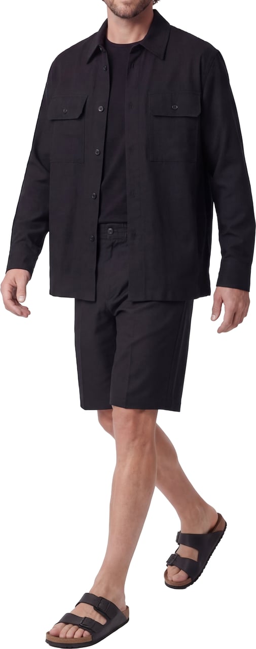 Paolo Pecora Linen blend shorts Zwart