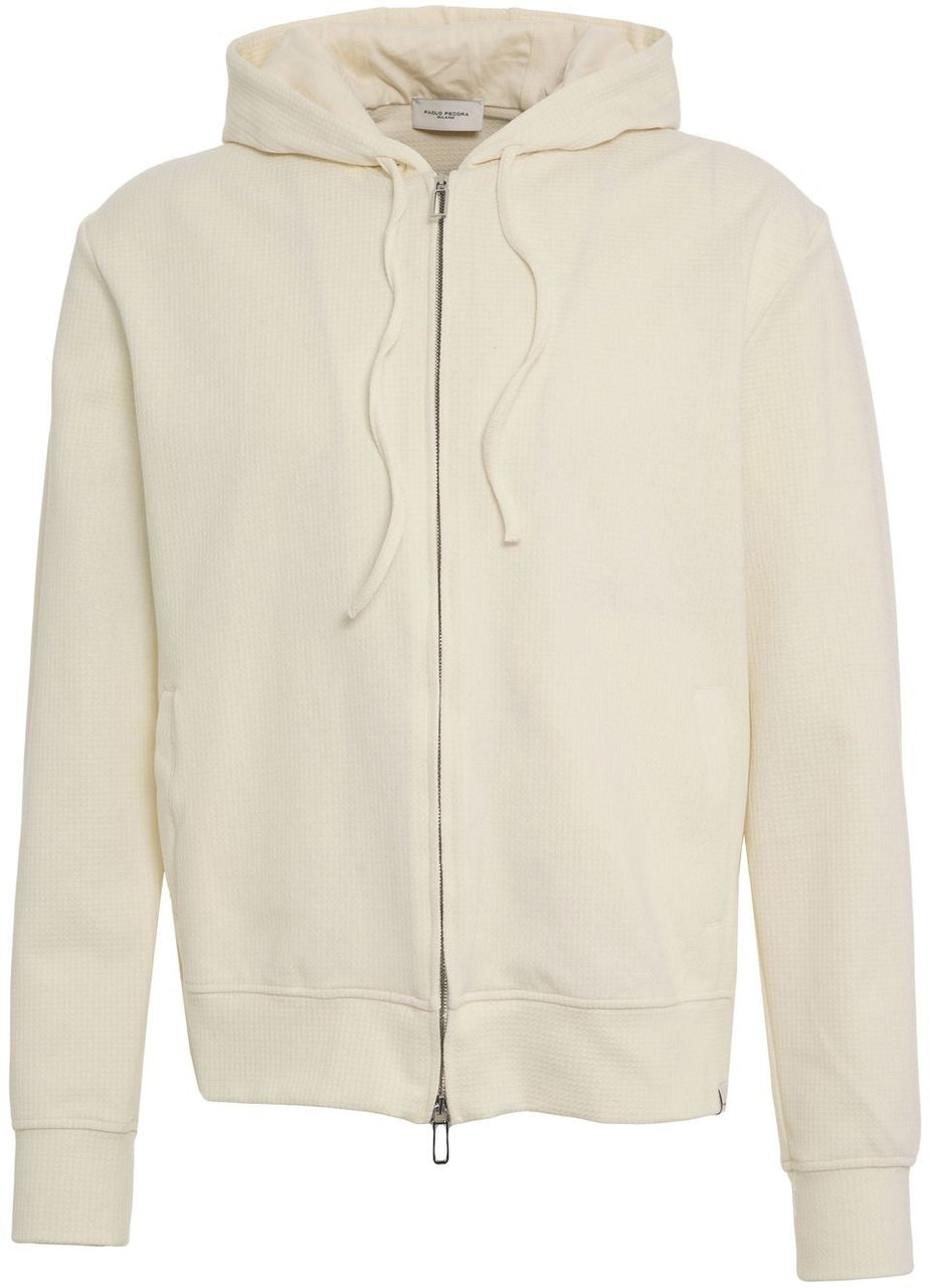 Paolo Pecora Hoodie with zipper Wit