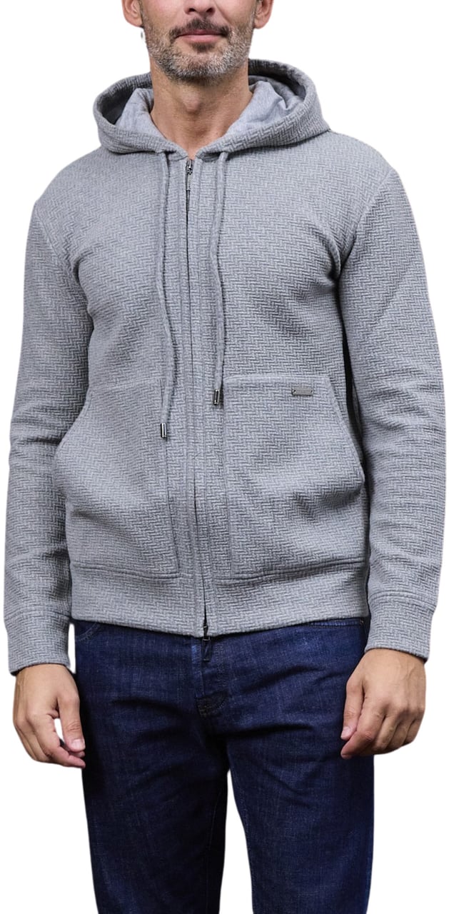Paolo Pecora Fine Wool Zip-Up Hoodie Grijs
