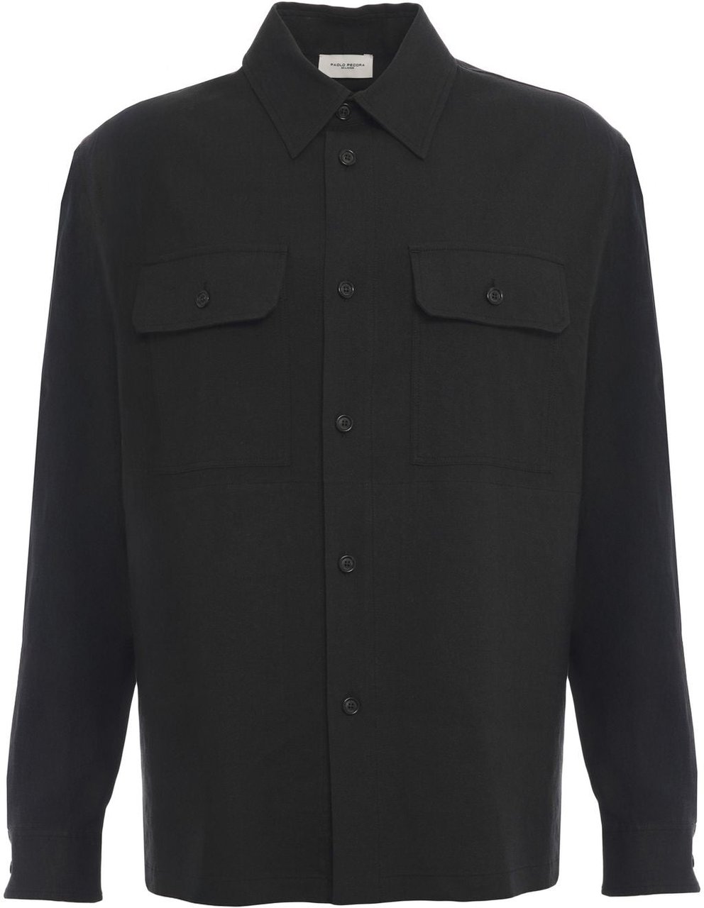Paolo Pecora Linen blend shirt Zwart