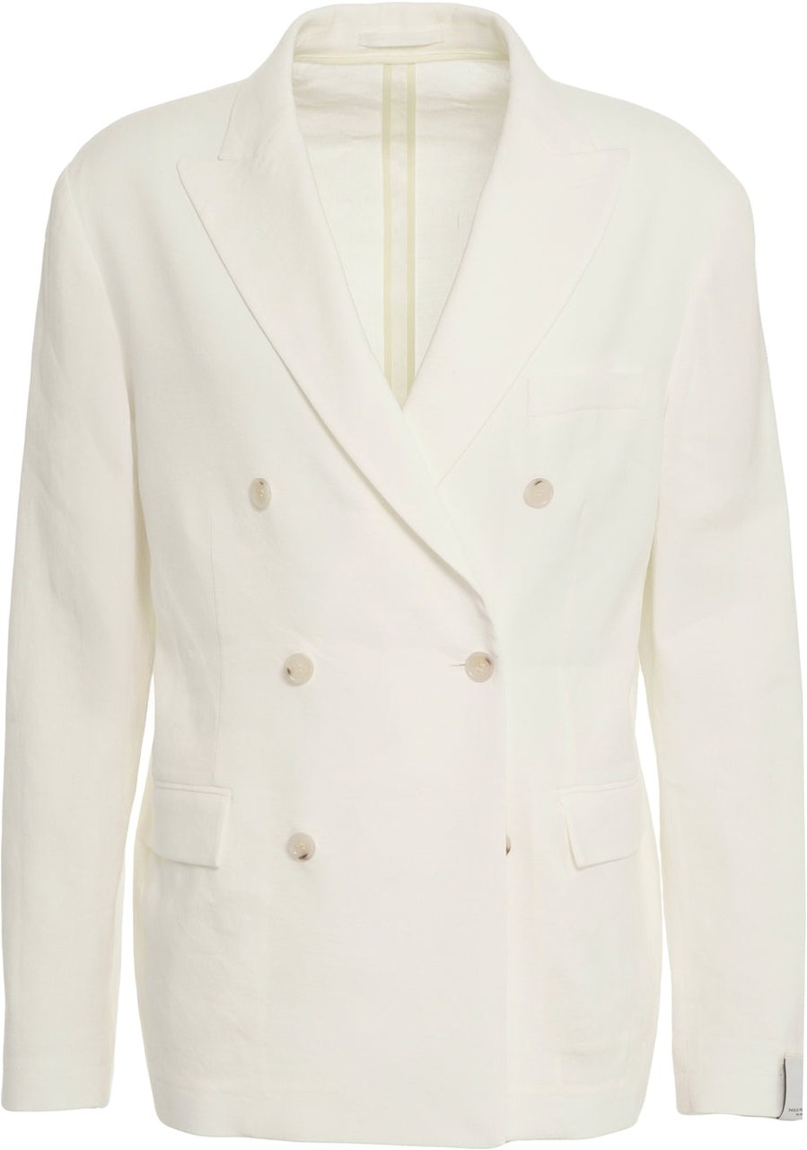 Paolo Pecora Linen blend blazer Wit
