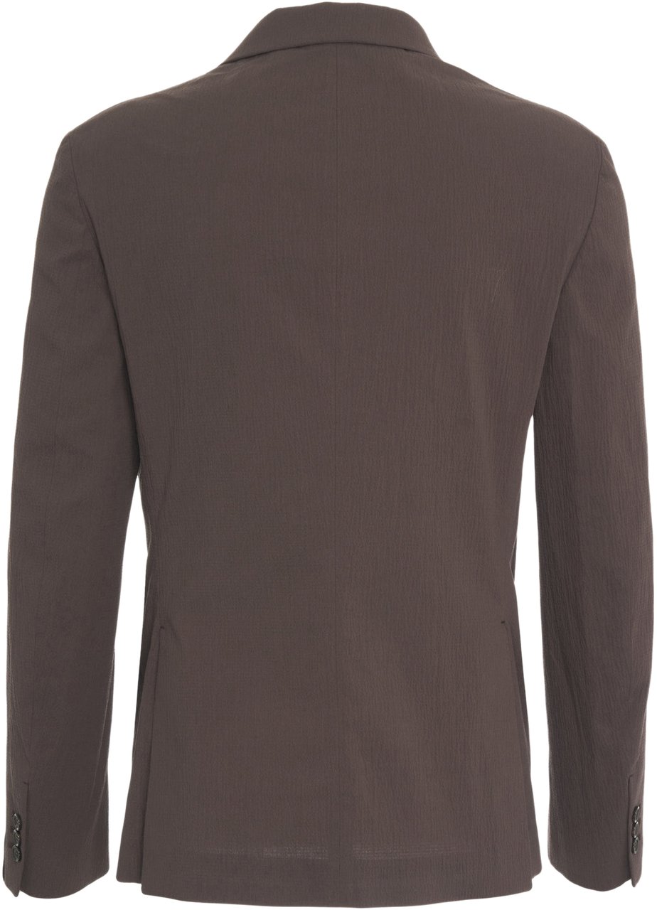 Paolo Pecora Seersucker double-breasted blazer Bruin