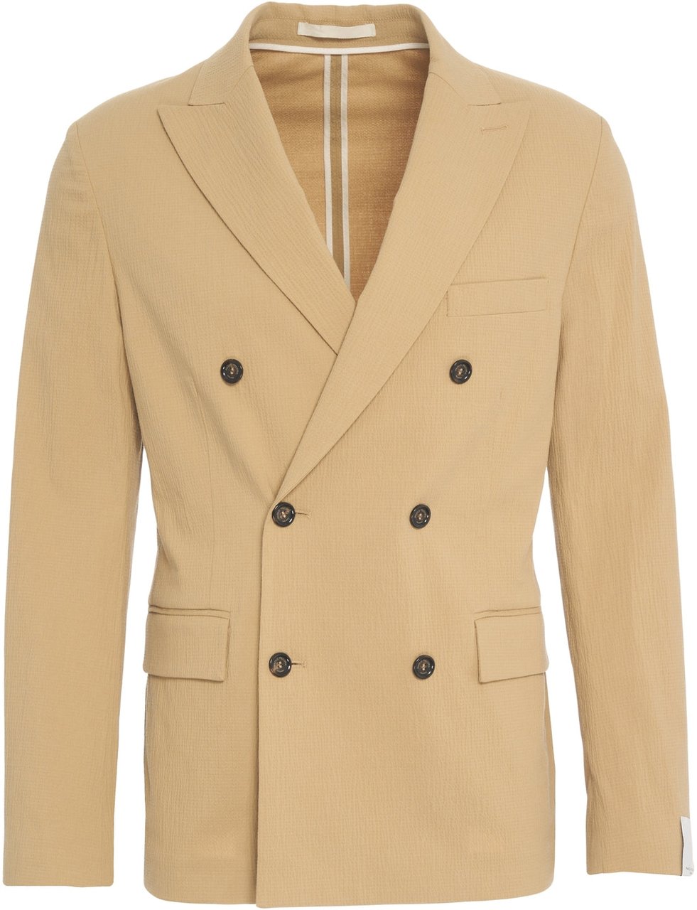 Paolo Pecora Seersucker double-breasted blazer Bruin