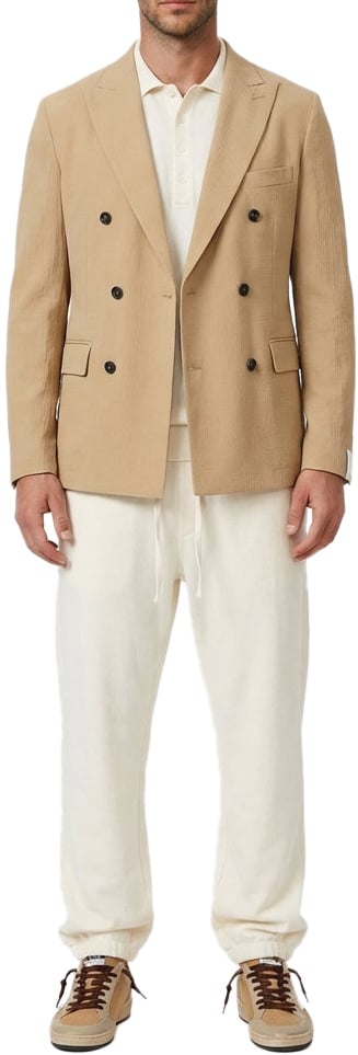 Paolo Pecora Seersucker double-breasted blazer Bruin