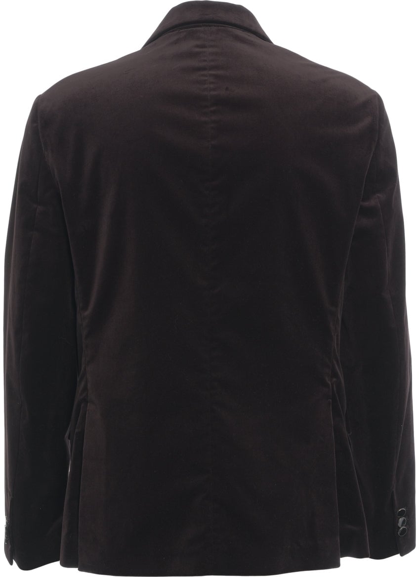 Paolo Pecora Velvet double-breasted blazer Bruin