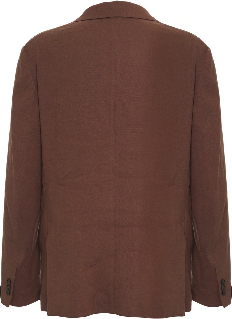 Paolo Pecora Linen blend blazer Bruin