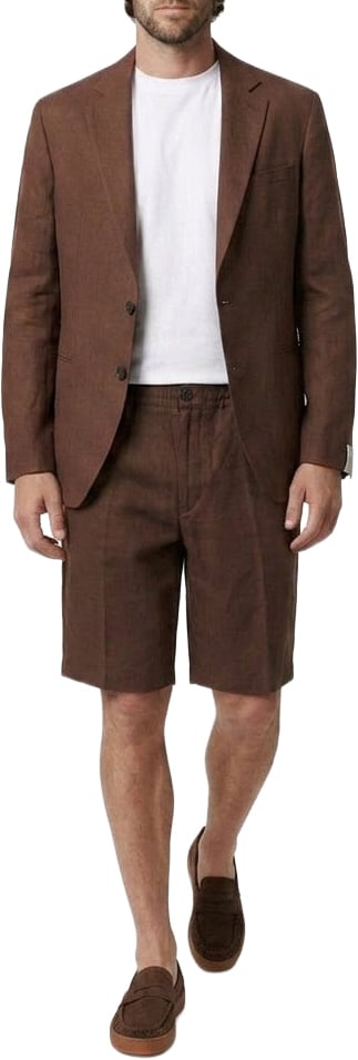Paolo Pecora Linen blend blazer Bruin