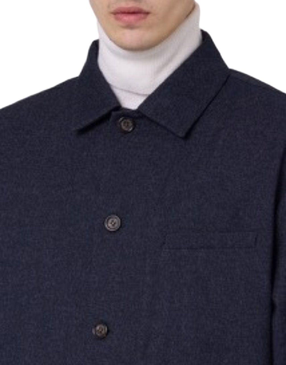 Paolo Pecora Three-Pocket Shirt Jacket With Classic Collar Zwart