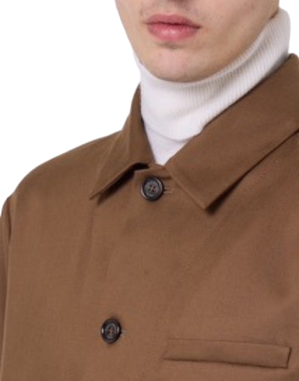 Paolo Pecora Three-Pocket Casual Brown Shirt Jacket Bruin