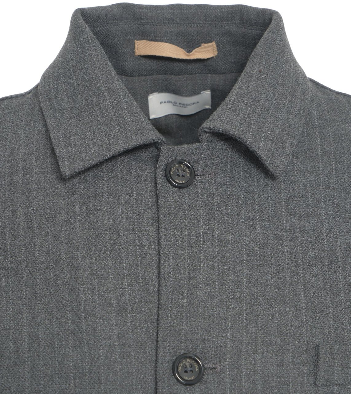 Paolo Pecora Overshirt with pinstripes Beige