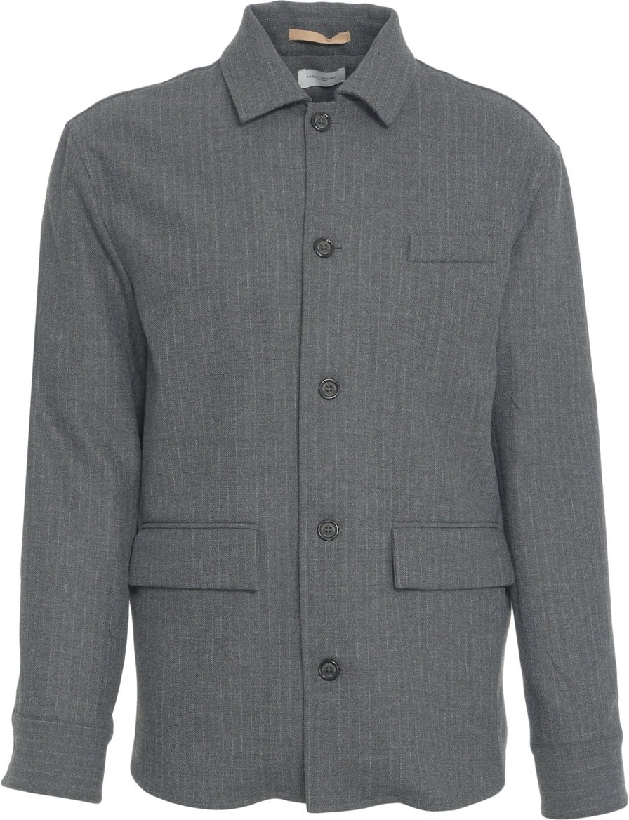 Paolo Pecora Overshirt with pinstripes Beige