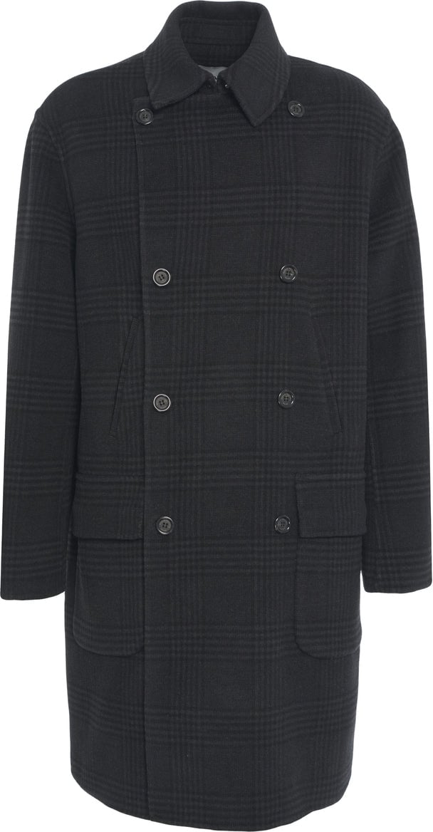 Paolo Pecora Coat with check pattern Zwart
