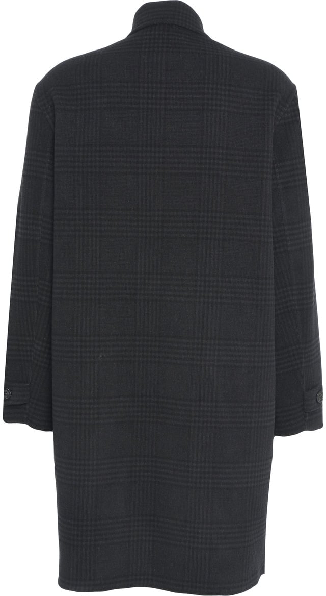 Paolo Pecora Coat with check pattern Zwart