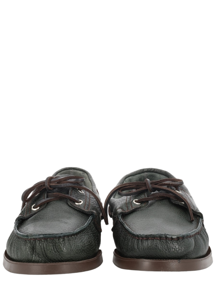 Paraboot Barth Textured Deer Leather Moccasin Grijs