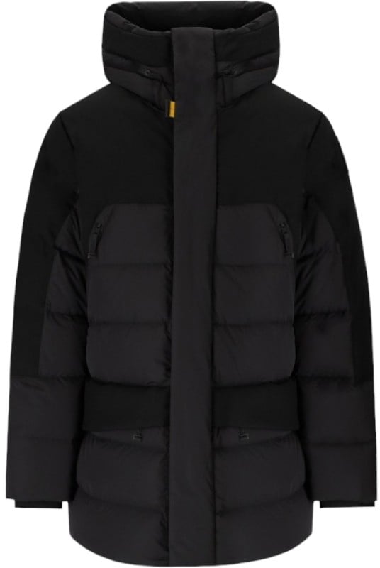 Parajumpers Doudoune Hikari noire Bimatière lisse devant matelassée arrière PJS Parajumpers homme PMPUUP02 541 Zwart