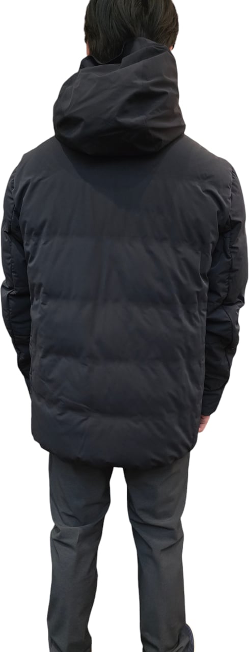 Parajumpers Doudoune Kazu noir mat Logo noir bande orange zip Capuche PJS Parajumpers Homme PMJKSS02 541 Zwart