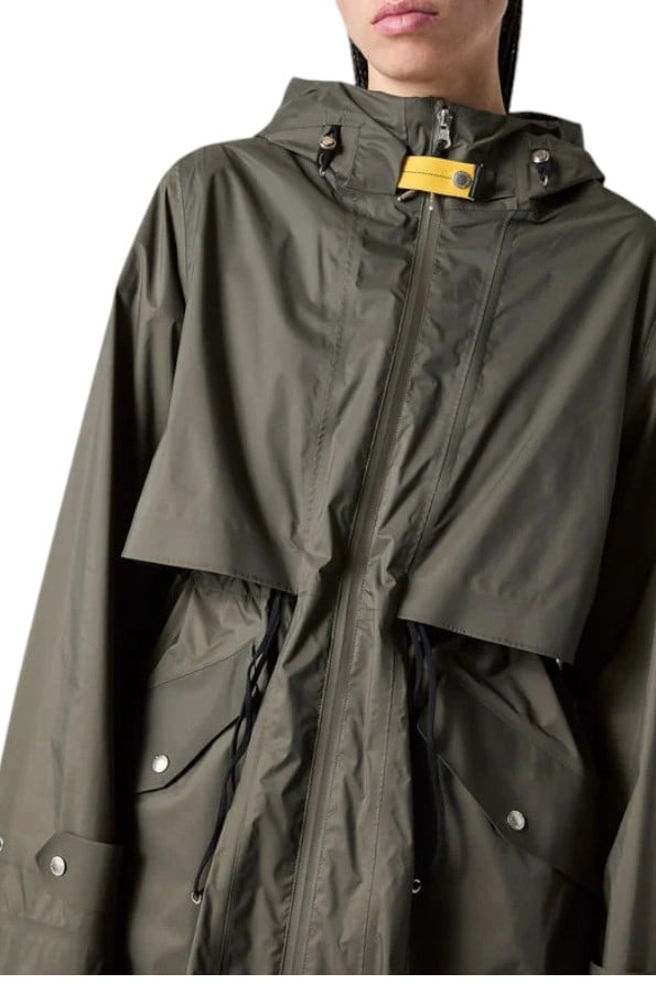 Parajumpers Imperméable Mikuni Vert Dark Mud lien taille capuche Parajumpers Femme PWJKRA32 0322 Groen
