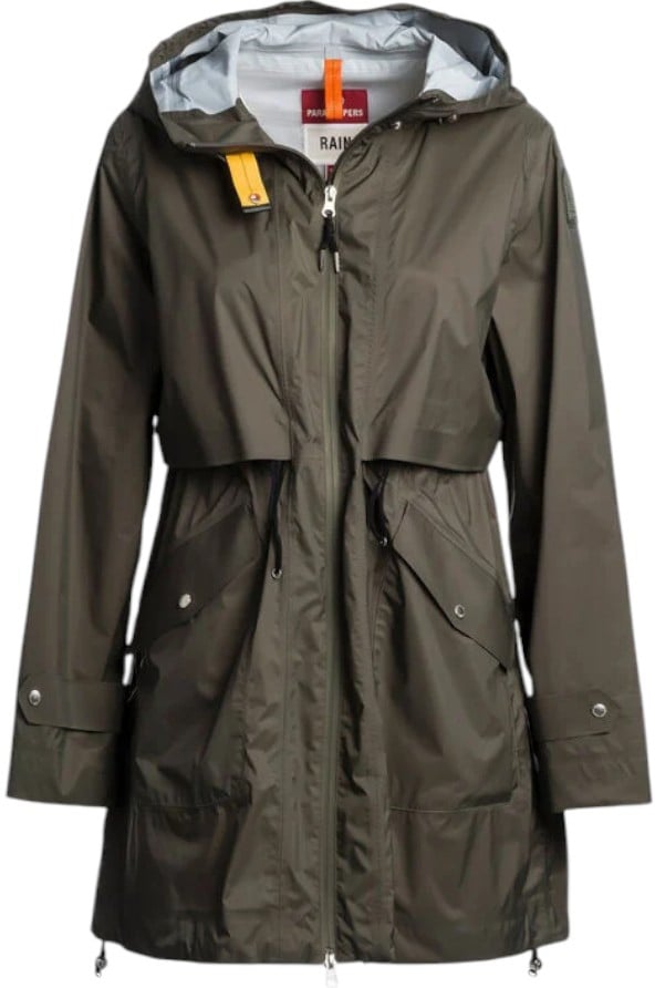 Parajumpers Imperméable Mikuni Vert Dark Mud lien taille capuche Parajumpers Femme PWJKRA32 0322 Groen