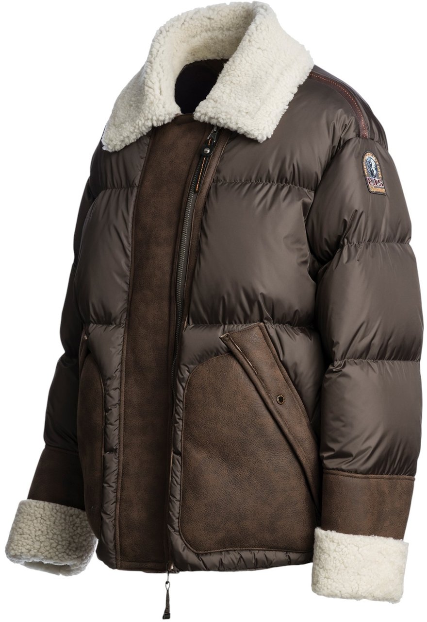 Parajumpers Perfecto nylon mouton Chyna Earth Brown Parajumpers Femme PWJKHN31 0109 Bruin