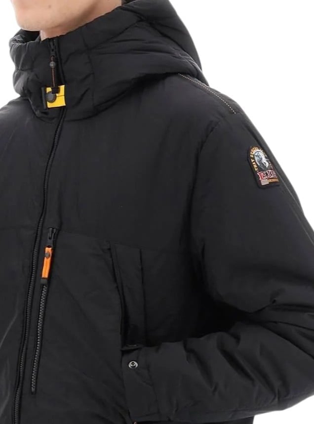 Parajumpers Doudoune Nivek Noir courte écusson noir Pjs Parajumpers Homme PMJKBC02 0541 Zwart