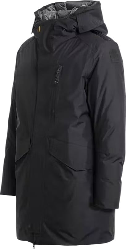 Parajumpers Doudoune Hayate longue lisse mat capuche noir Parajumpers Homme PMJKBL02 0541 Zwart